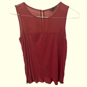 Maroon H&M sleeveless top size medium with sheer neckline